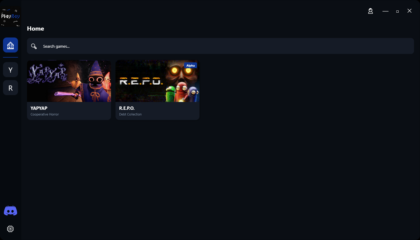 PlayRay Manager Main Screen
